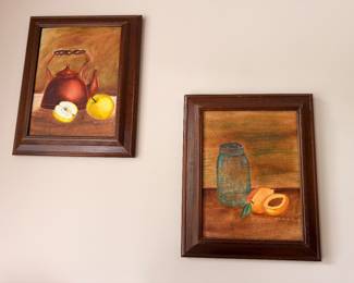 Pair of framed still life oil paintings