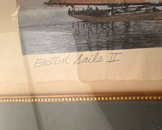 Eastern Sails II signed print detail
