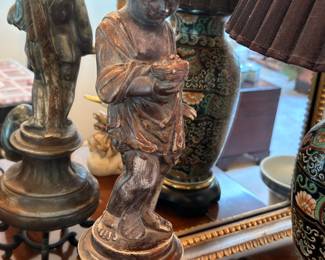 Carved gilt wood cherub figure candlestick
