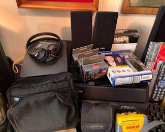 Headphones, camera bags and electronics accessories