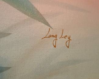 Langley artist signature on iris painting