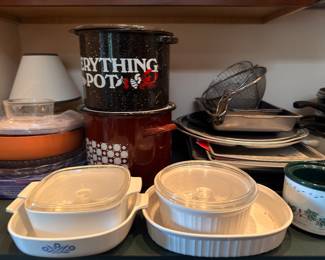 CorningWare casseroles, Pyrex and cookware lot