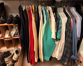 Men's shirts, sweaters and dress shoes