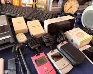 Motorola Razr flip phones and electronics accessories