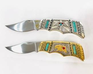 Franklin Mint Native American-Inspired Pocket Knives