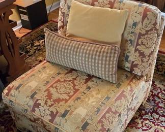 Pair of Custom Upholstered Slipper Chairs