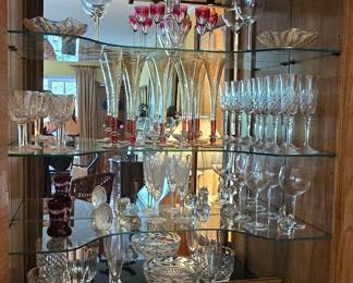 Assorted Glassware Including Baccarat and Waterford Crystal