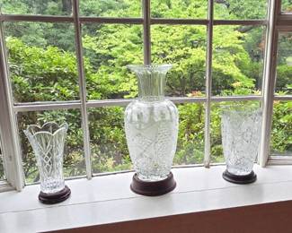 Assorted Cut Crystal Vases