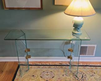 Glass Sofa Table and Lamp