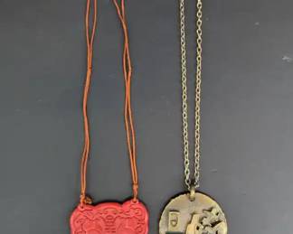 CS061 Asian and Brass Abstract Statement Jewelry