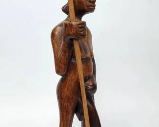 CS007 Hand Carved Wood African Male Warrior