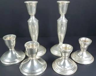 CS039 Weighted Sterling Candle Holders