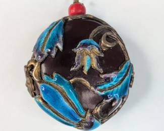 CS065 Artisan Enameled Metal Charm