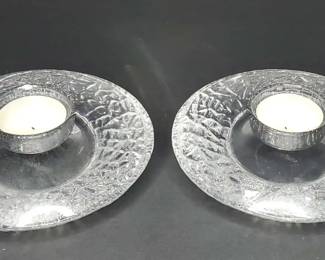 CS042 Orrefors Crystal Tealight Candle Holders