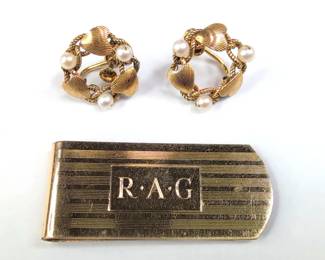 CS057 12K GF Earrings, 14K GF Money Clip