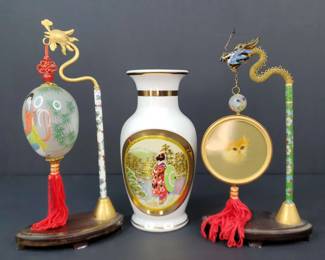CS012 Dragon Ornament Holders and Mini Vase