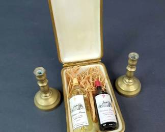 CS011 Minatare Wine Bottles in Bordeaux Limoges Trinket Box, Candlesticks