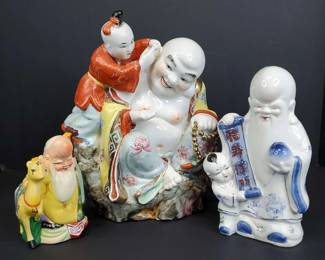 CS005 Asian Elders and Buddha Figurines