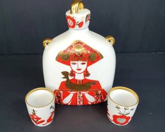 CS009 USSR Lomonosov Porcelain Decanter Set