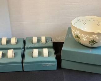 Lenox bowl, Lenox napkin rings