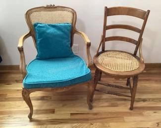 Cane seat chairs