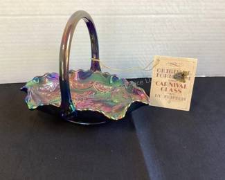 Fenton Carnival Glass basket