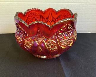 Carnival glass bowl