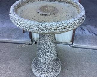 Cement birdbath