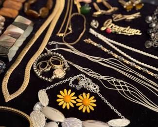 Gold rings, necklaces, jewelry