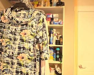 Clothes; cleaning supplies