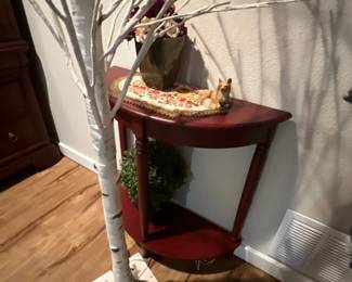 Holiday decor; half moon table