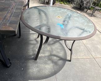 Glass patio table