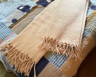 Pottery Barn Hayes Faux Mohair Luxury Throw Blanket w/Fringe 