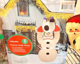 Winsome House Inflatable 8' Snowman Family Playing!