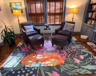 Loloi Rugs by Designer Bari J "Wild Bloom Collection" 93"x119" & Style Collection by Art Van Furniture Chairs, Standing Lamps BZ #2484889!!