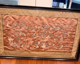 Frame Chinese Hand Embroidered Silk “100 Children At Play”!