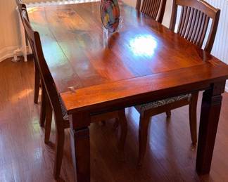 Mission Style Cherry Finish Dining Table w/4 Chairs!