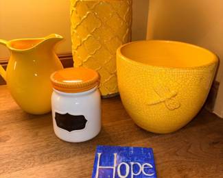 Gardener’s Eden Yellow Crackle Ceramic Pot!