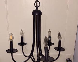5-Lite Wrought Iron Chandelier!