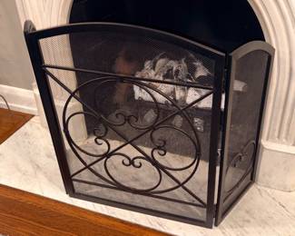 Black Wrought Iron Tri-Fold Fireplace Screen!