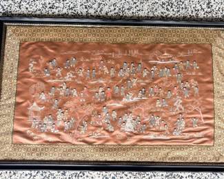 Frame Chinese Hand Embroidered Silk “100 Children At Play”!