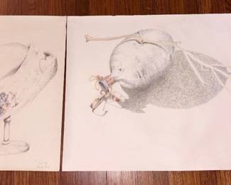 Original Pencil Drawings By Bridgette Valle  April 1996!