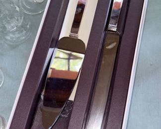 Vera Wang For Wedgewood Love Knot Silver Plate Knife & Cake Server W/Box!
