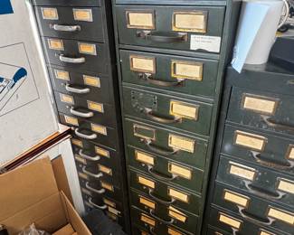 Solid Steel Cabinets from the 1940’s Only the 9 drawers for sale $450 ea