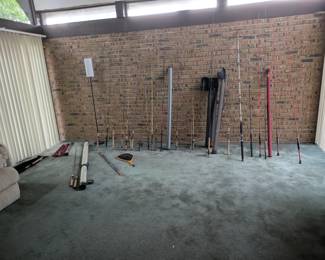 Many fishing poles