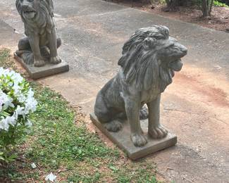 2 Matching Stone Lions