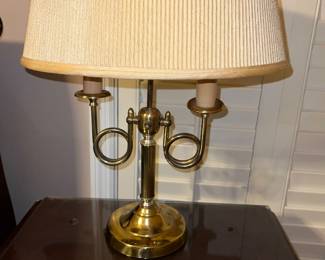 1960s Alsy Classic Baldwin Brass Two Arm French Horn-style Lamps (lot of 2)
