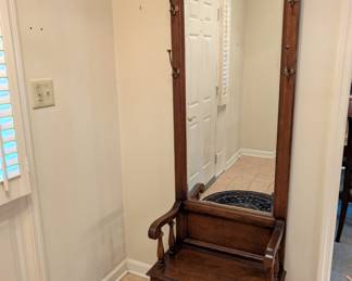 Antique Hall Tree with Storage in Bench
