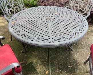 Heavy Metal Patio Table with 4 Chairs