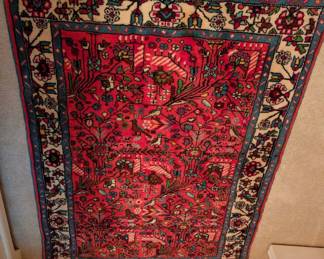 Vintage Persian Rug w/Bird Theme, Rich Colors Hamadan Tree of Life